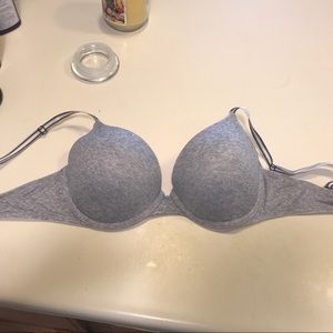 PINK grey push up bra